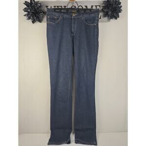 Honey Bun Dark Denim Embroidered Deco Rhinestone Pocket Jeans Women's Size 9